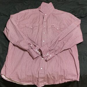 Stetson Men's Burgundy Checkered Button Down Shirt